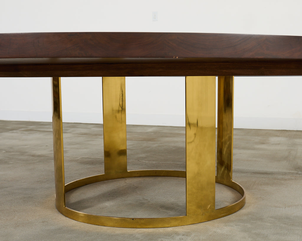 JP Molyneux Studio Walnut Brass Dining Center Table