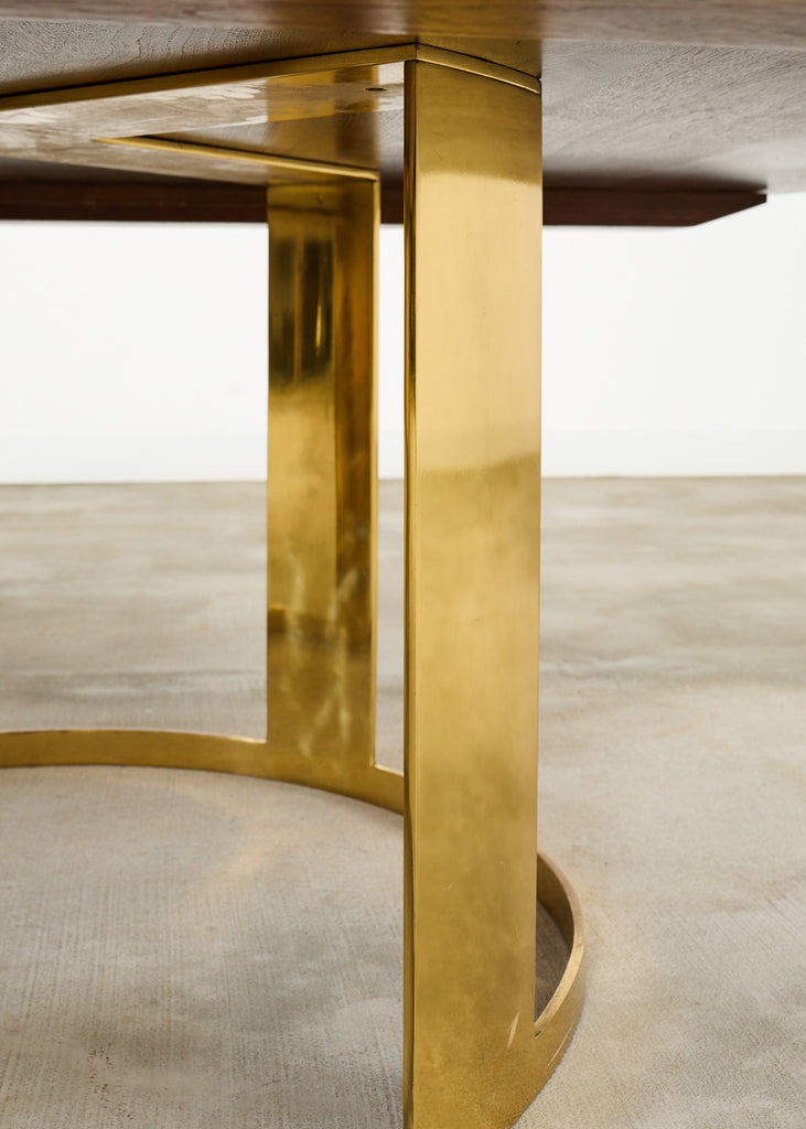 JP Molyneux Studio Walnut Brass Dining Center Table