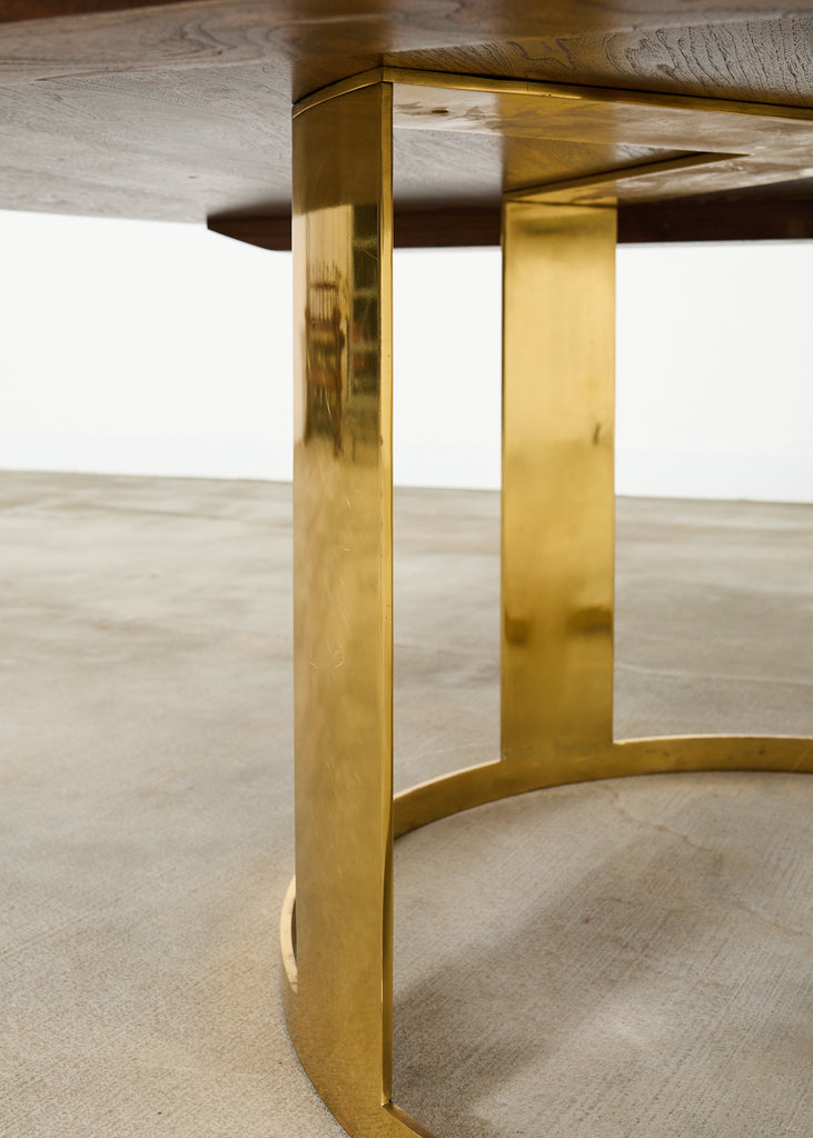JP Molyneux Studio Walnut Brass Dining Center Table