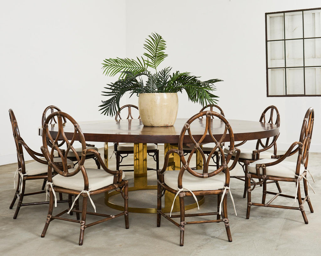 JP Molyneux Studio Walnut Brass Dining Center Table