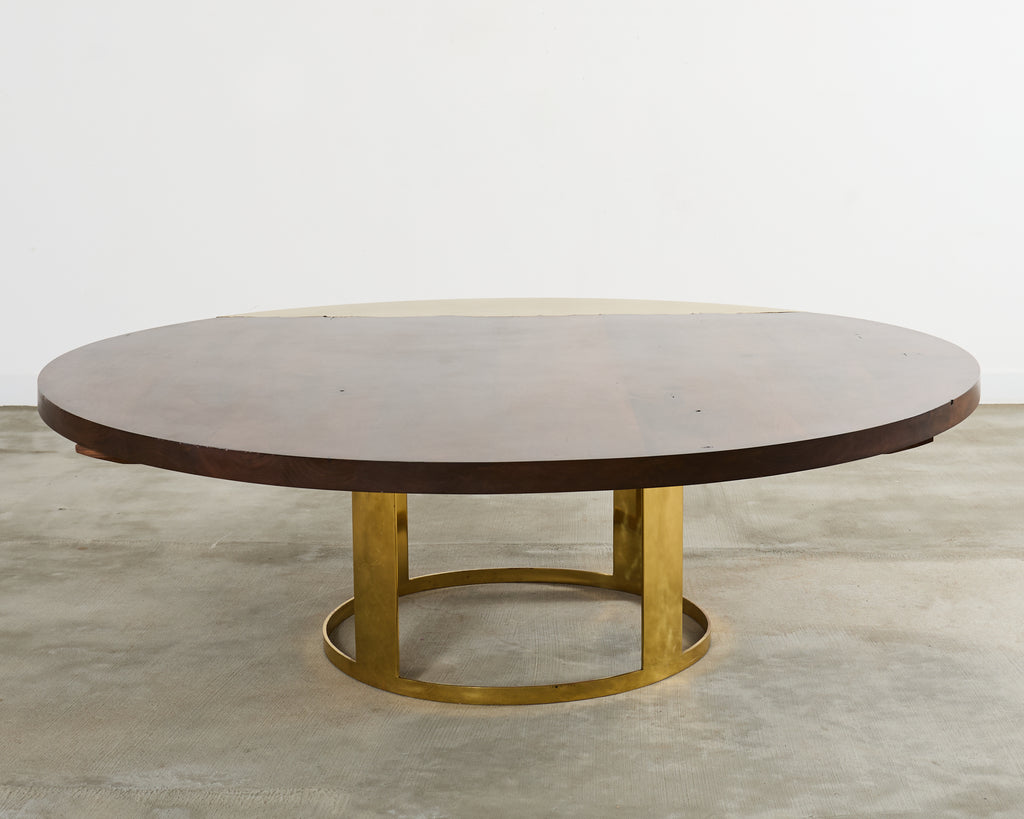 JP Molyneux Studio Walnut Brass Dining Center Table