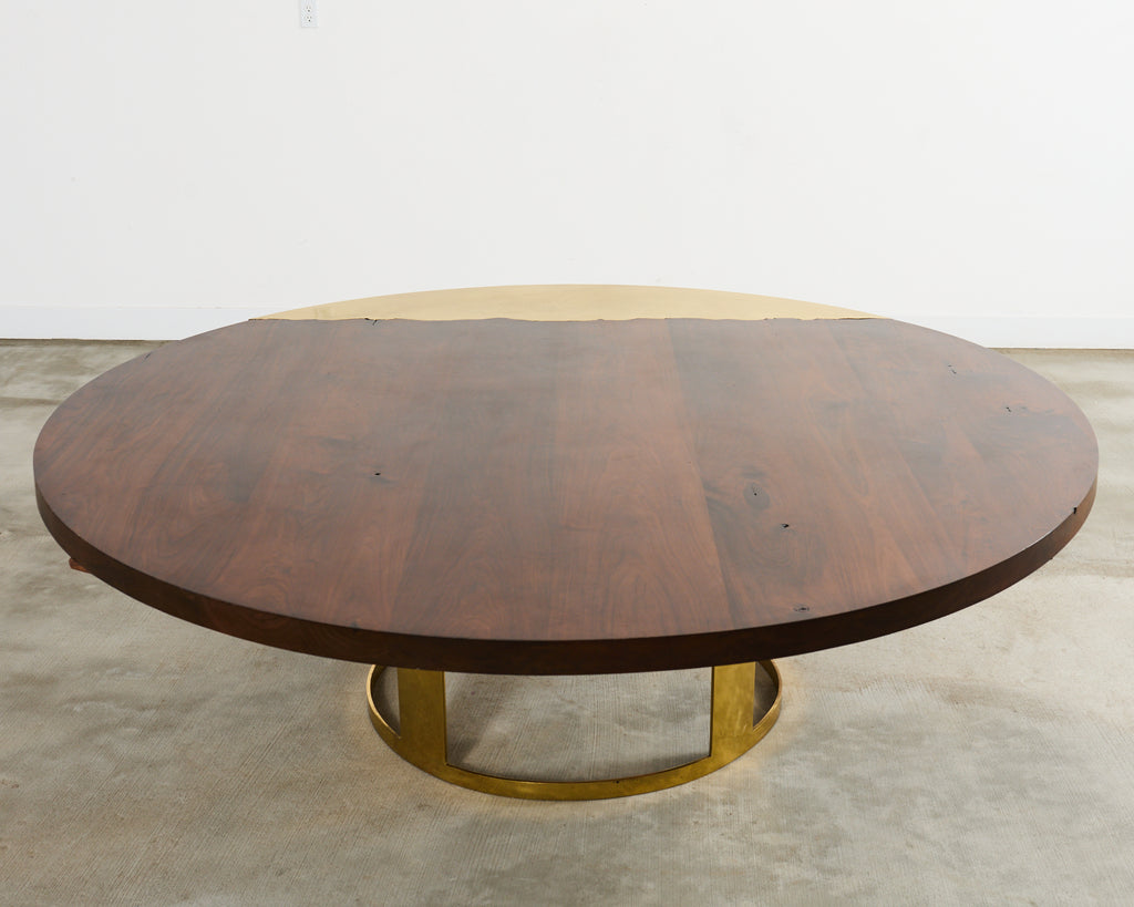 JP Molyneux Studio Walnut Brass Dining Center Table