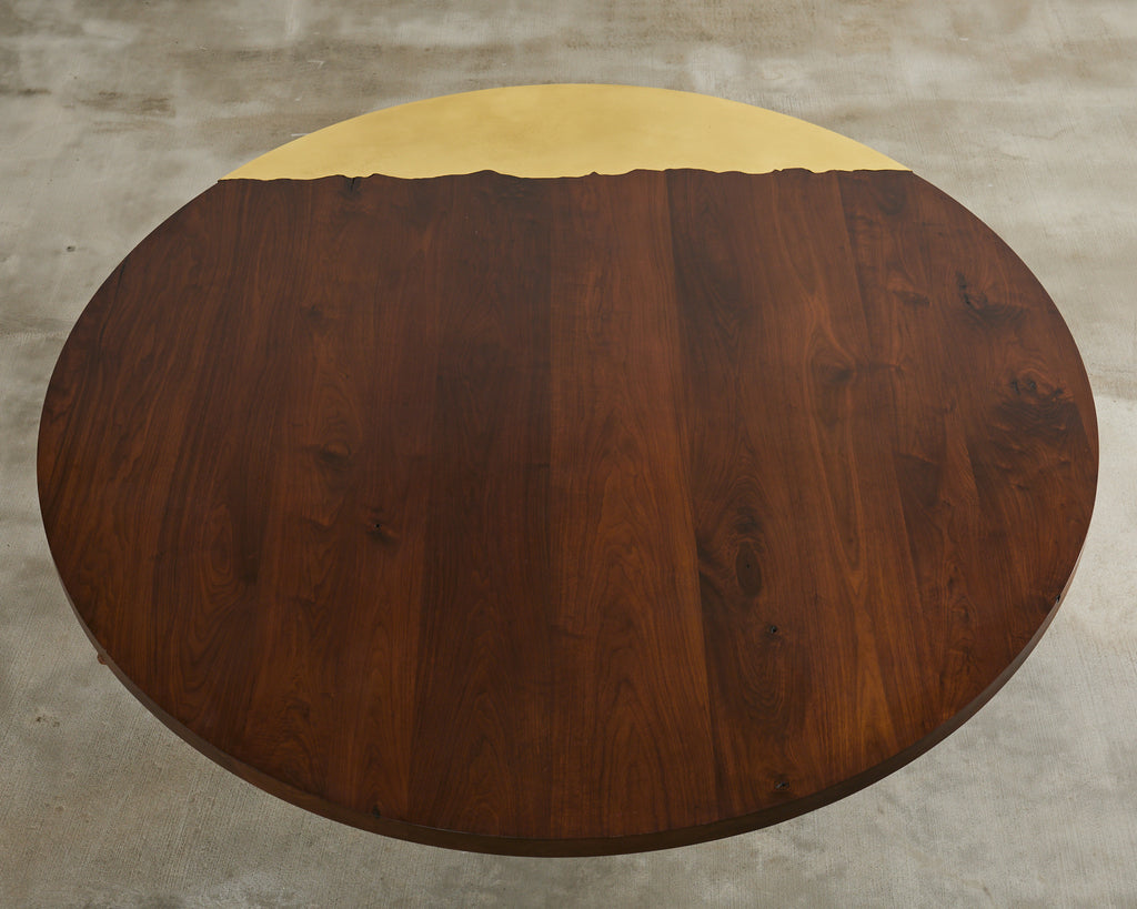 JP Molyneux Studio Walnut Brass Dining Center Table
