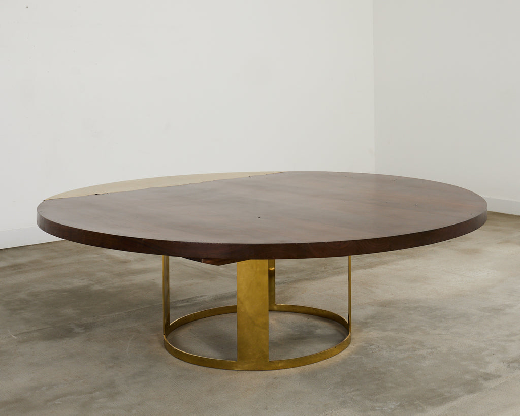 JP Molyneux Studio Walnut Brass Dining Center Table