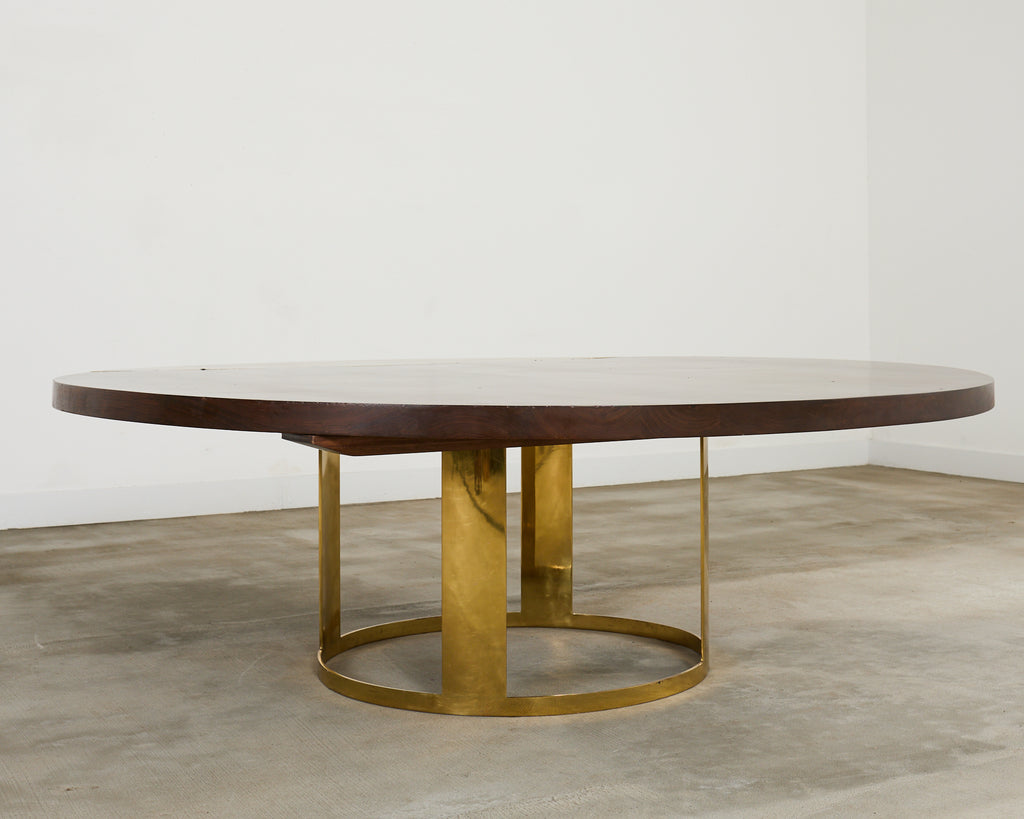 JP Molyneux Studio Walnut Brass Dining Center Table