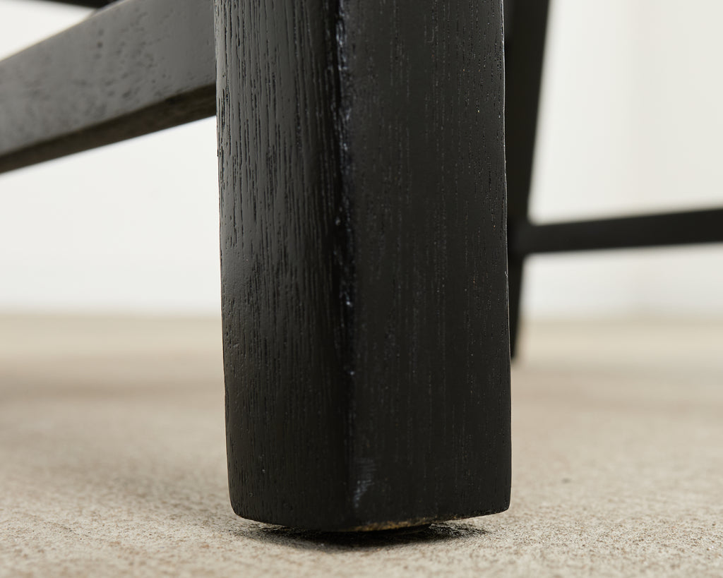 Set of Six Baker Chinoiserie Greek Key Dining Chairs 1960