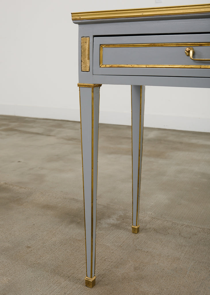 Neoclassical Louis XVI Style Bronze Mounted Marble Top Console Desk