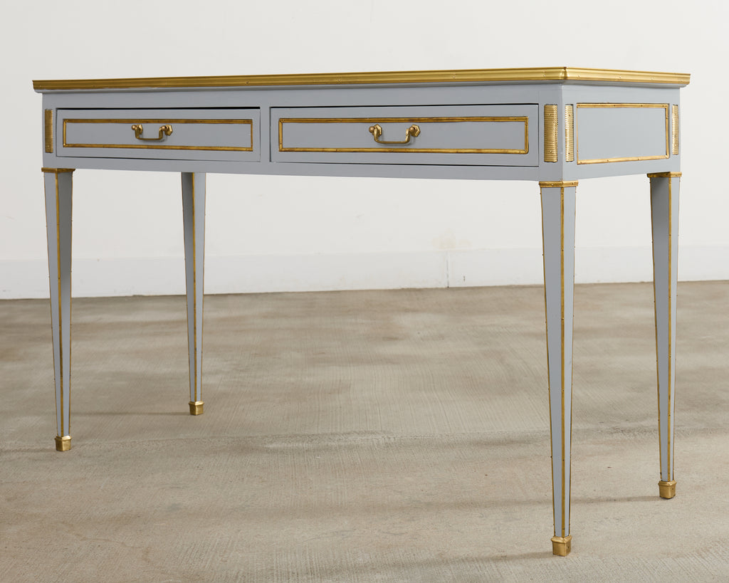 Neoclassical Louis XVI Style Bronze Mounted Marble Top Console Desk