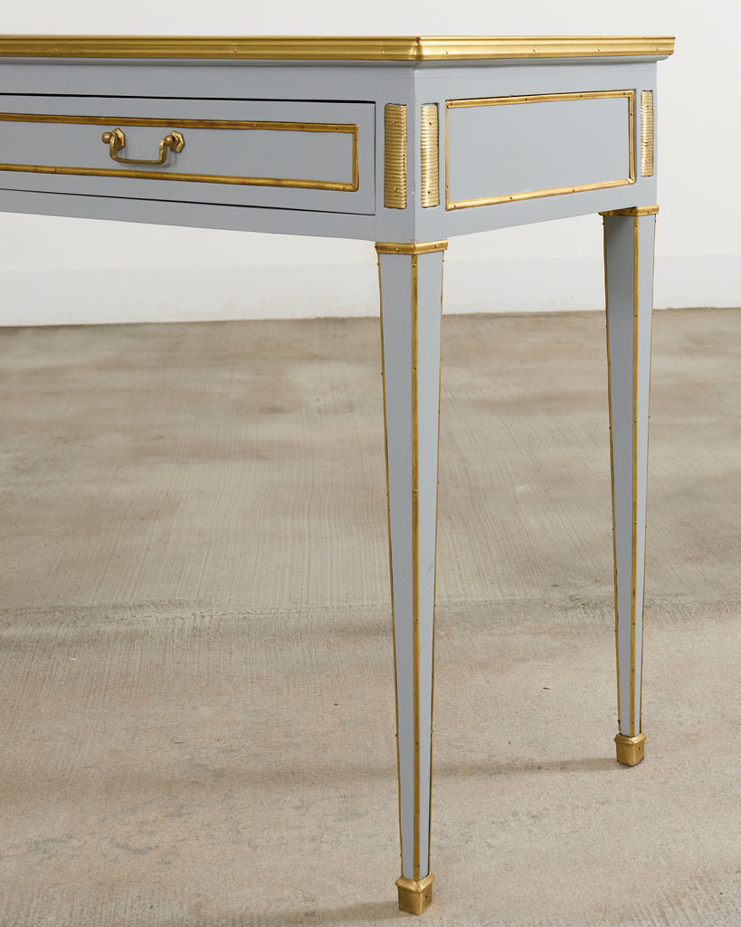 Neoclassical Louis XVI Style Bronze Mounted Marble Top Console Desk