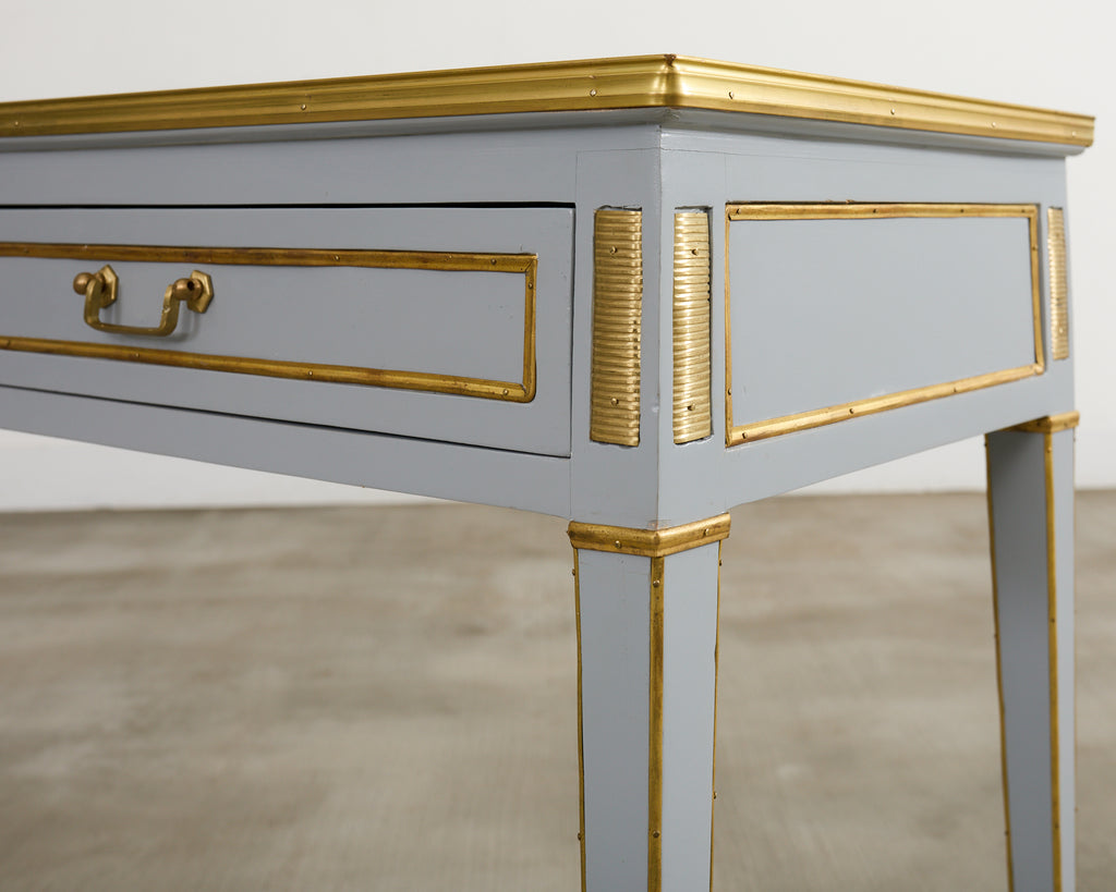 Neoclassical Louis XVI Style Bronze Mounted Marble Top Console Desk