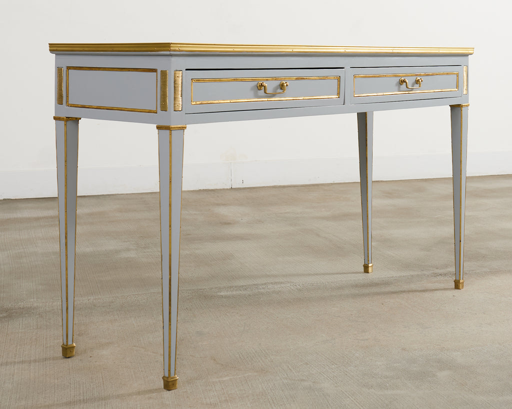 Neoclassical Louis XVI Style Bronze Mounted Marble Top Console Desk