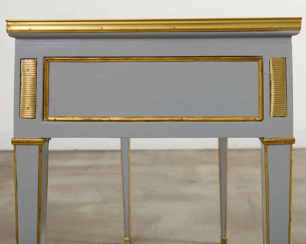 Neoclassical Louis XVI Style Bronze Mounted Marble Top Console Desk