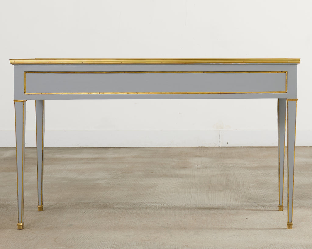 Neoclassical Louis XVI Style Bronze Mounted Marble Top Console Desk