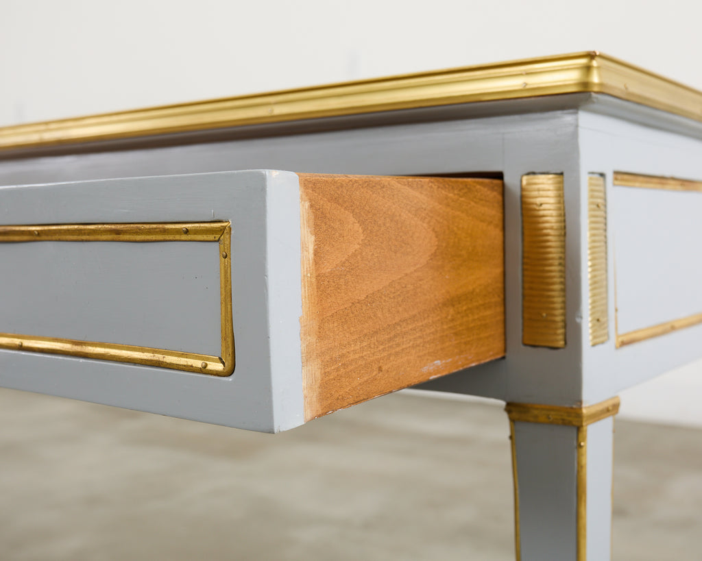 Neoclassical Louis XVI Style Bronze Mounted Marble Top Console Desk