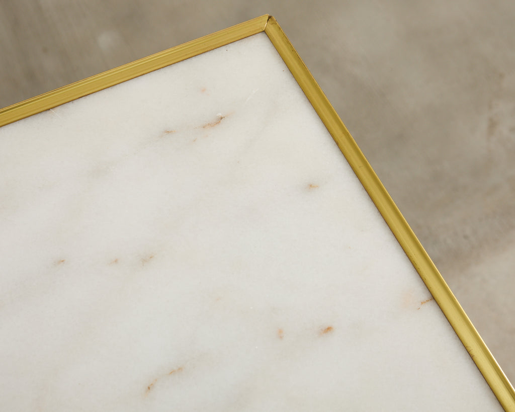 Neoclassical Louis XVI Style Bronze Mounted Marble Top Console Desk