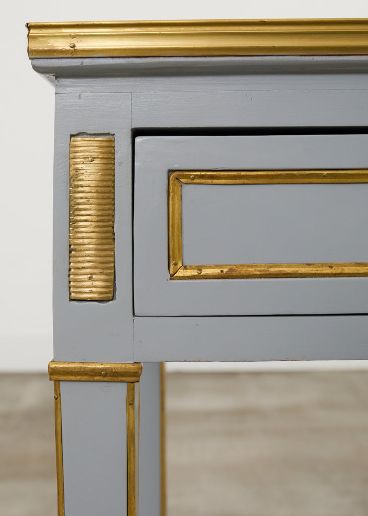 Neoclassical Louis XVI Style Bronze Mounted Marble Top Console Desk