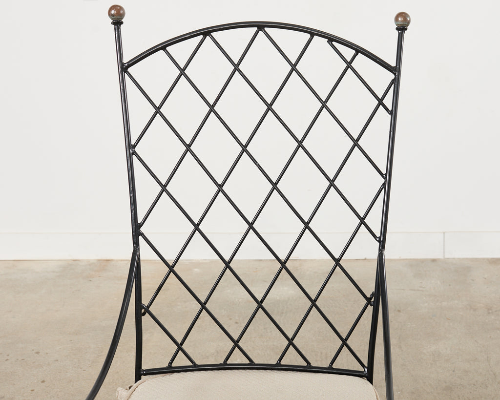 Set of Fourteen Maison Royere Style Iron Garden Dining Chairs