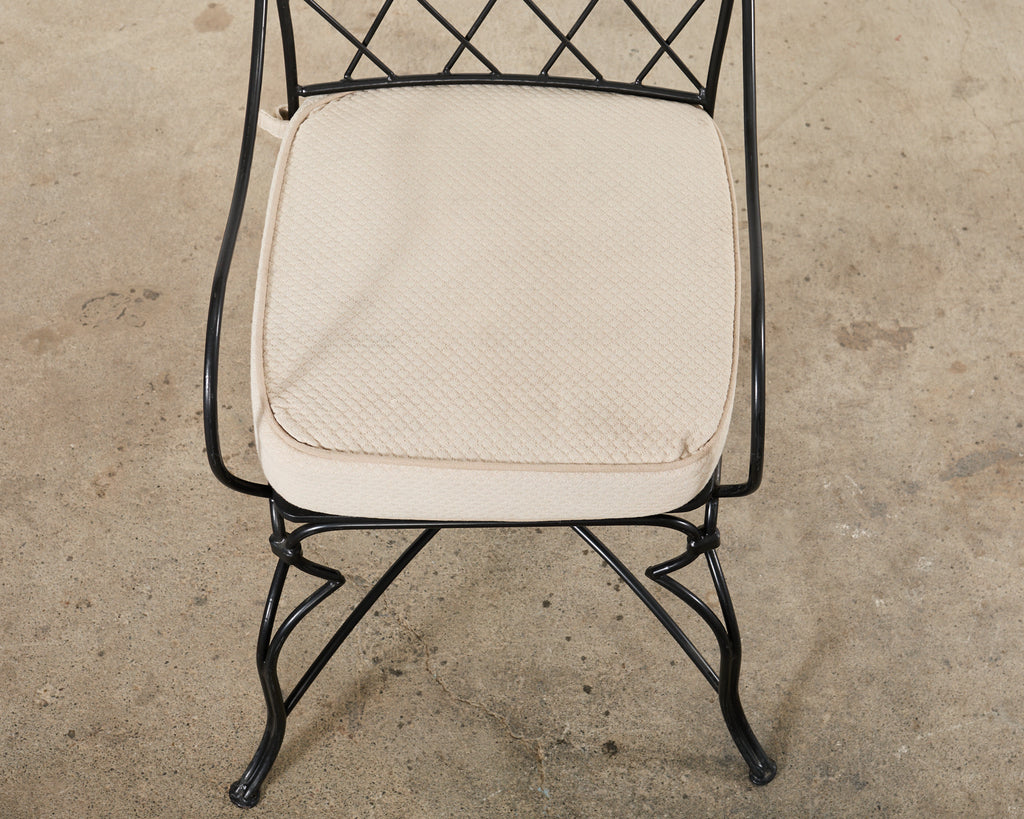 Set of Fourteen Maison Royere Style Iron Garden Dining Chairs