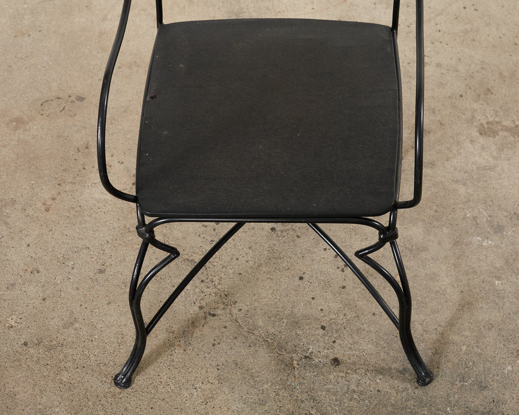 Set of Fourteen Maison Royere Style Iron Garden Dining Chairs