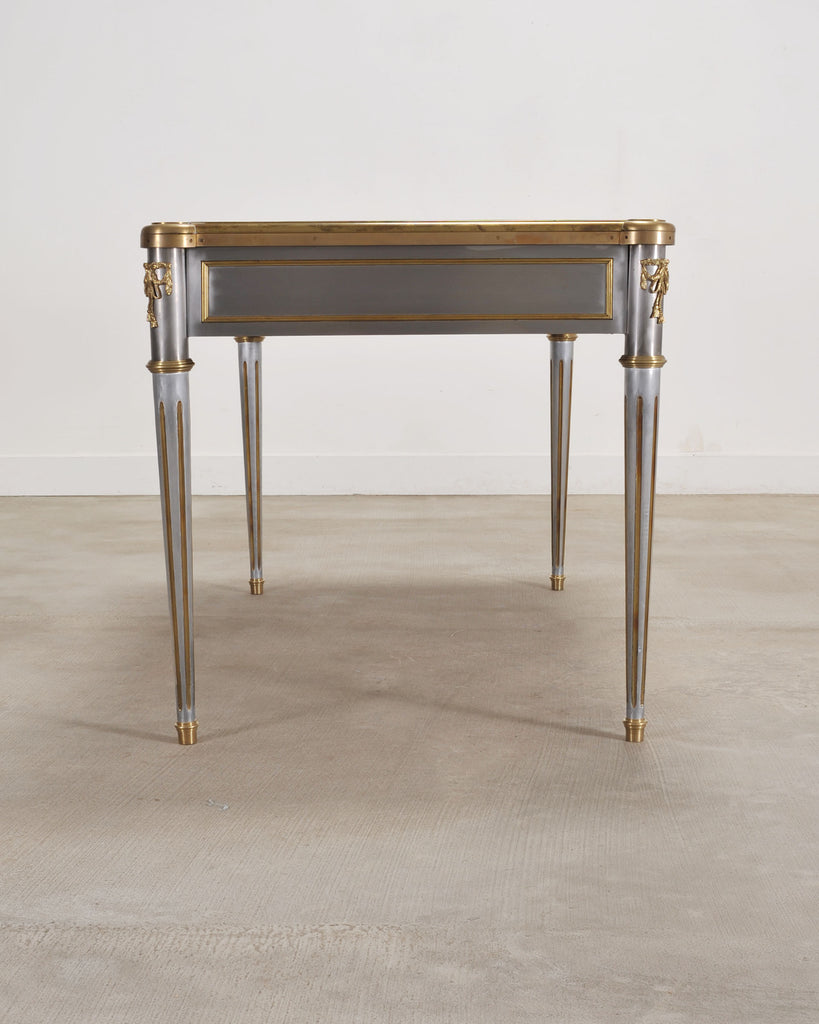 John Vesey Steel Bronze Neoclassical Library Table or Desk