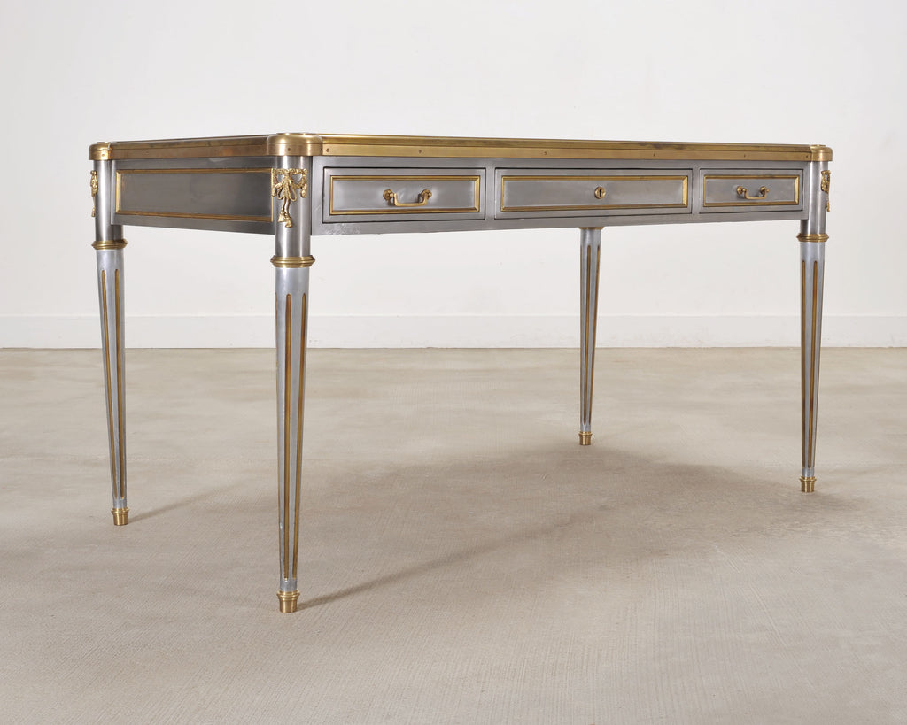 John Vesey Steel Bronze Neoclassical Library Table or Desk