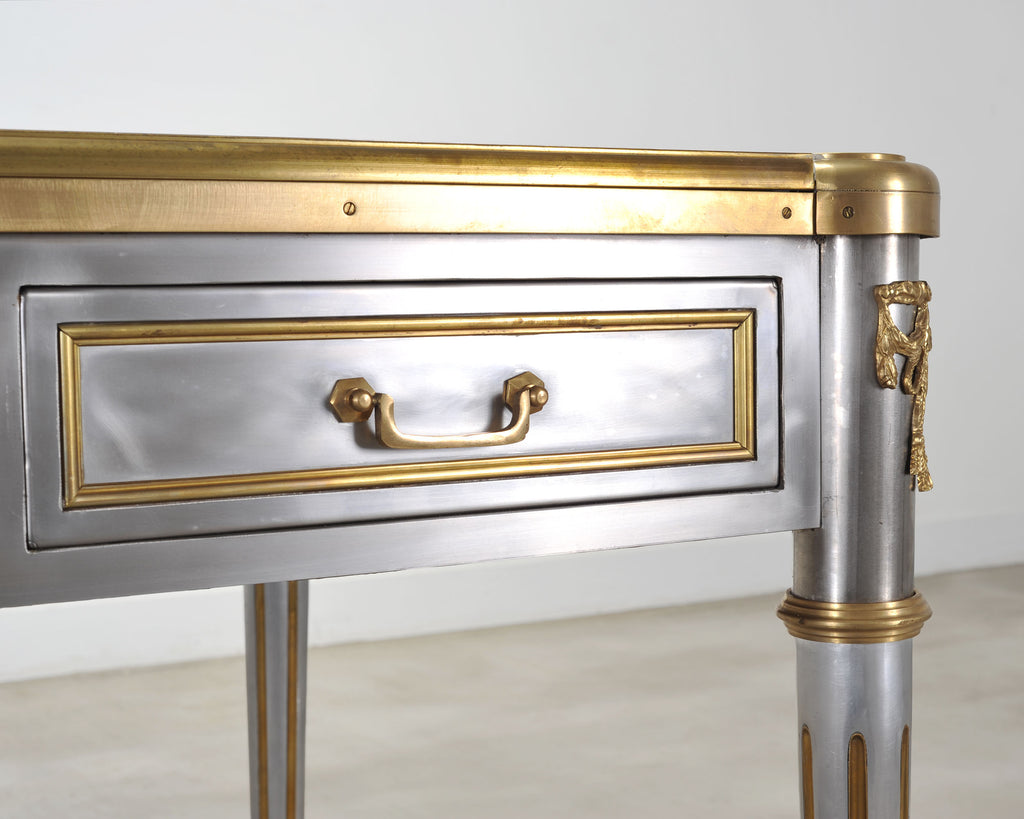 John Vesey Steel Bronze Neoclassical Library Table or Desk