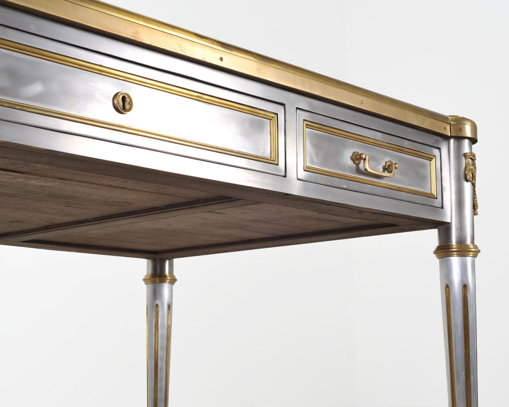 John Vesey Steel Bronze Neoclassical Library Table or Desk