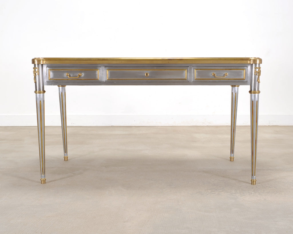 John Vesey Steel Bronze Neoclassical Library Table or Desk