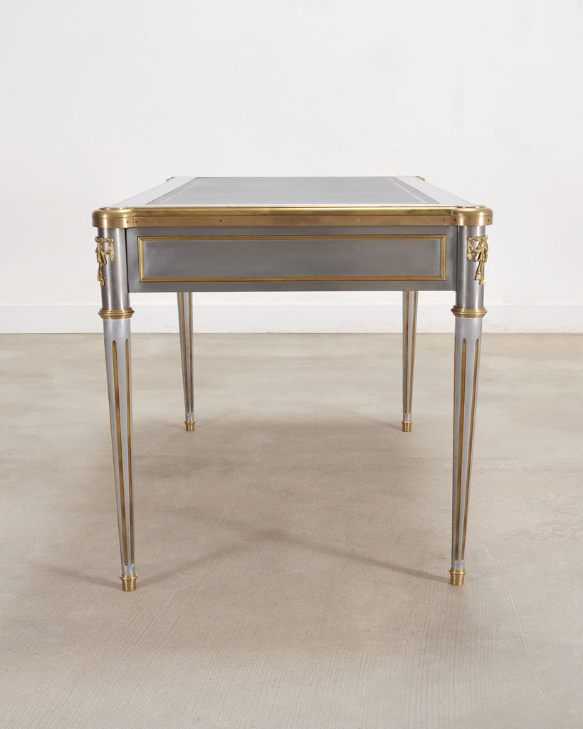 John Vesey Steel Bronze Neoclassical Library Table or Desk