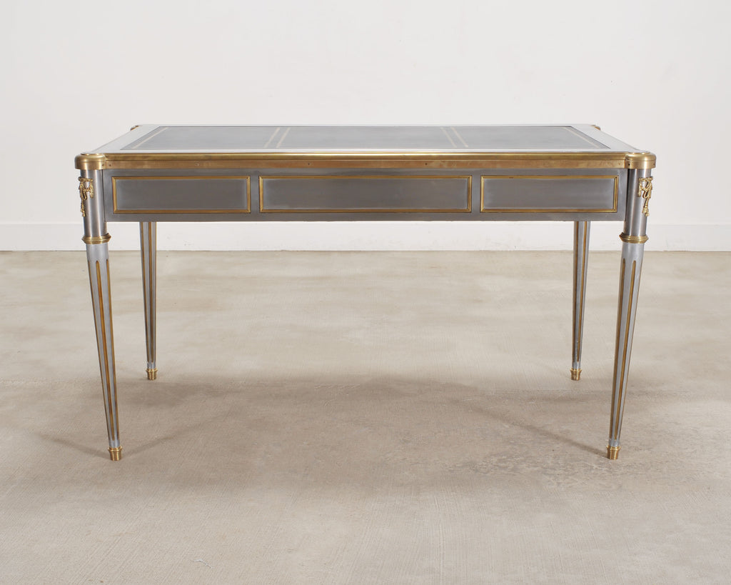 John Vesey Steel Bronze Neoclassical Library Table or Desk