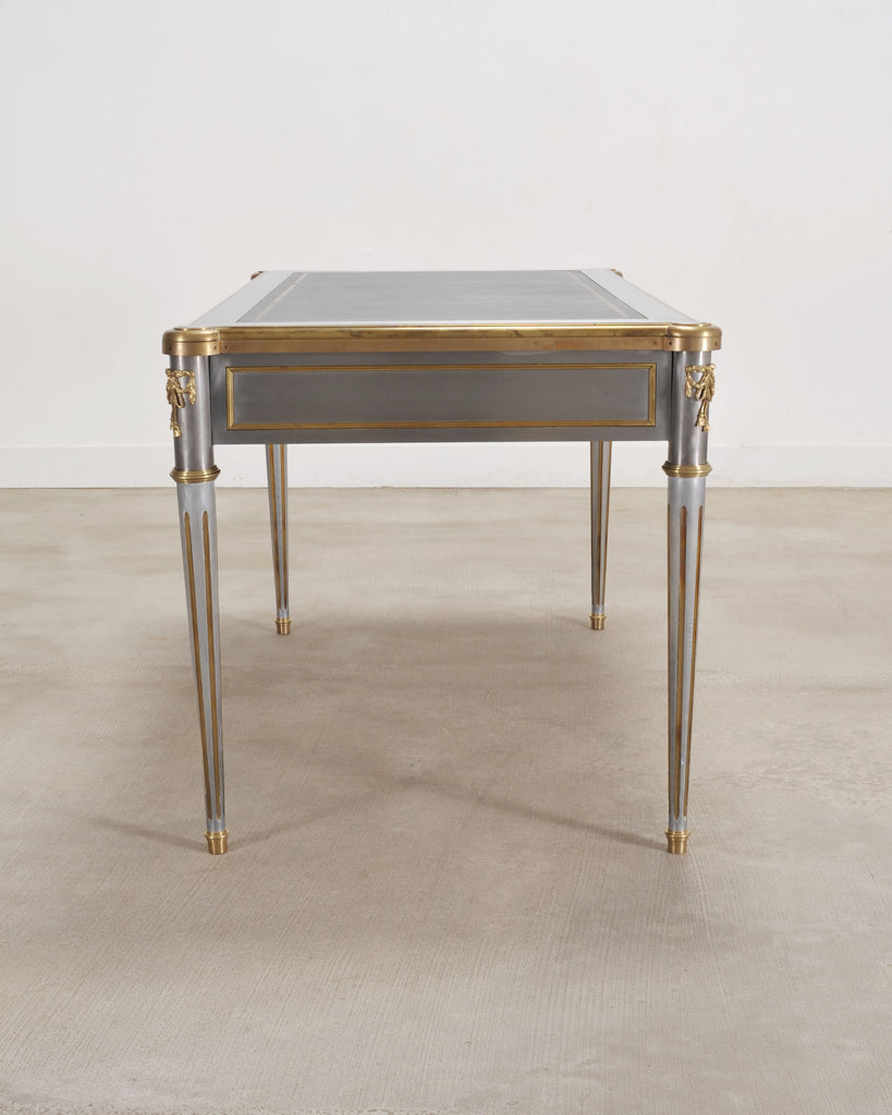 John Vesey Steel Bronze Neoclassical Library Table or Desk