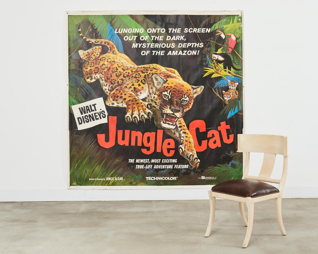 Jungle Cat Disney Movie Poster on Linen 7ft 1960