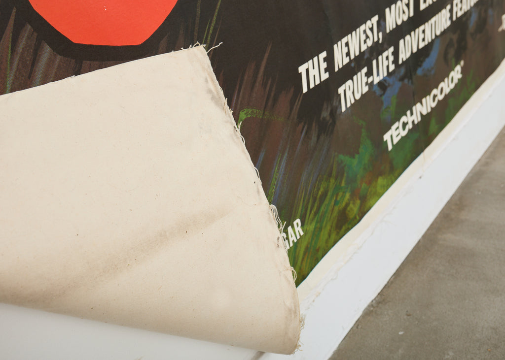 Jungle Cat Disney Movie Poster on Linen 7ft 1960