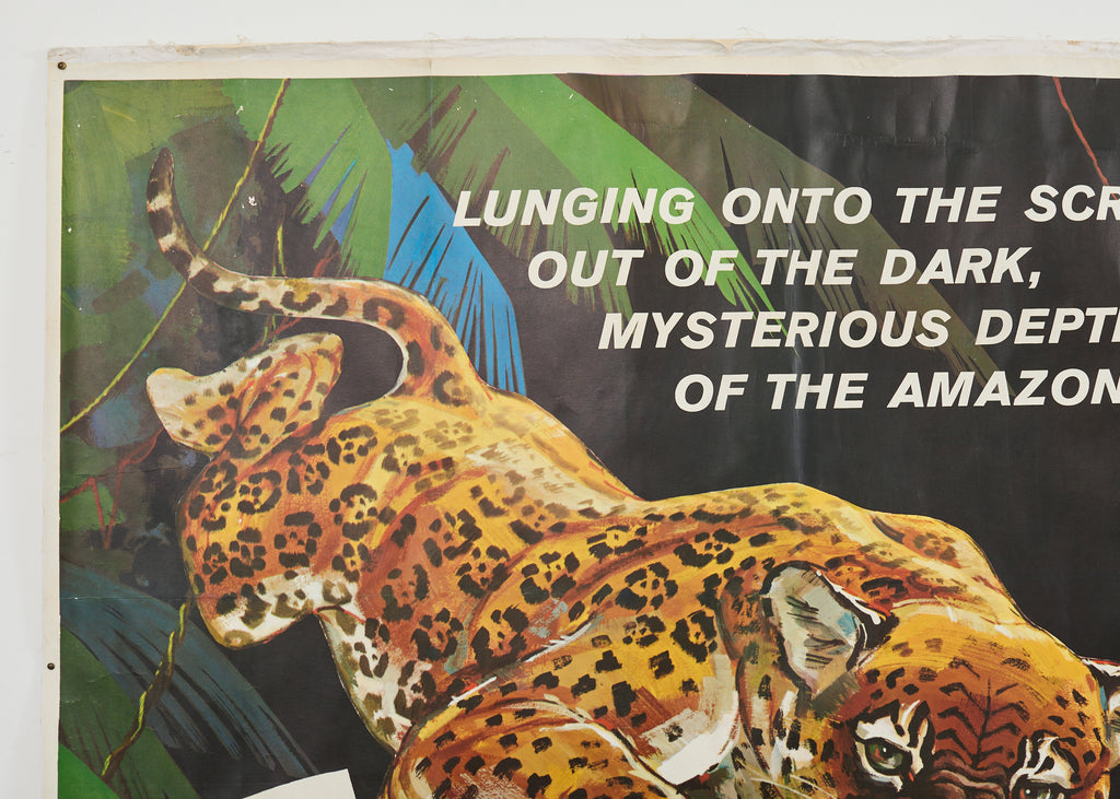 Jungle Cat Disney Movie Poster on Linen 7ft 1960