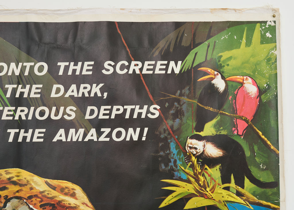 Jungle Cat Disney Movie Poster on Linen 7ft 1960