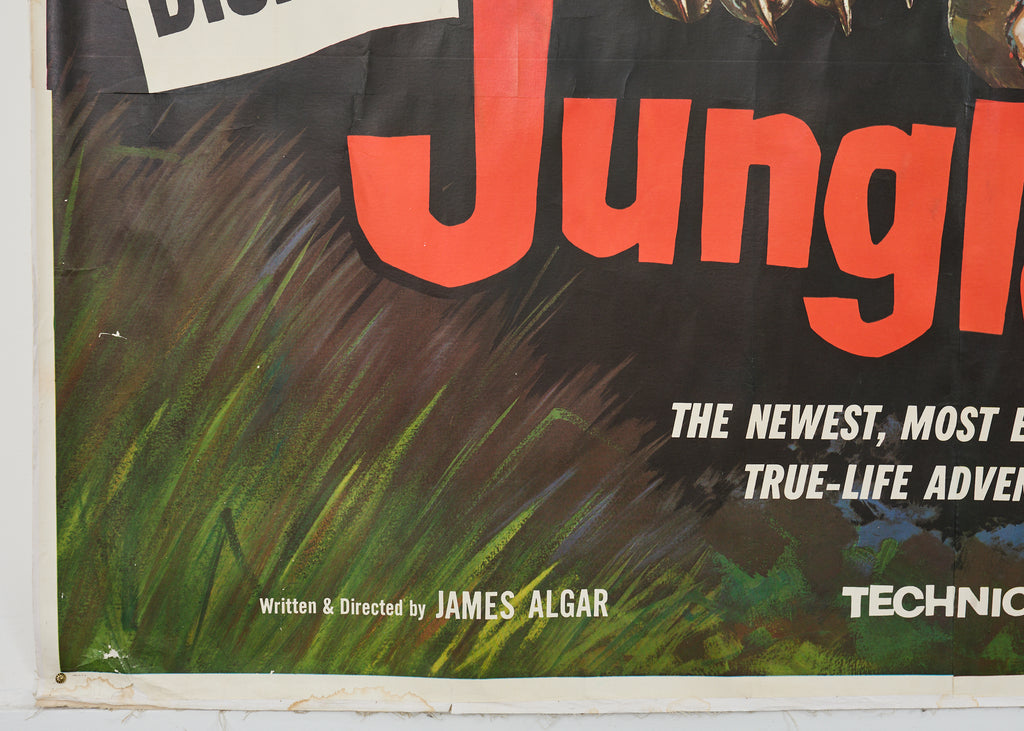 Jungle Cat Disney Movie Poster on Linen 7ft 1960