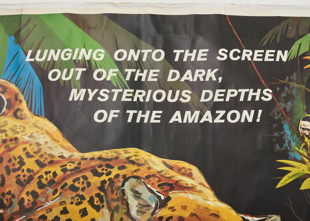 Jungle Cat Disney Movie Poster on Linen 7ft 1960