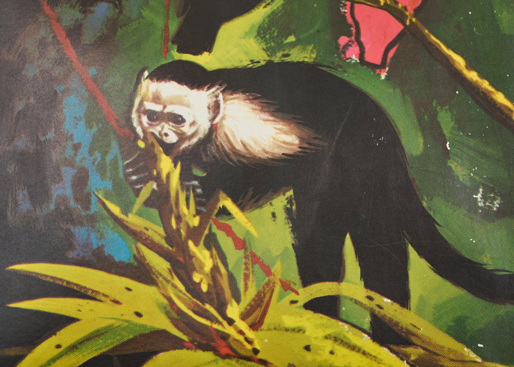 Jungle Cat Disney Movie Poster on Linen 7ft 1960