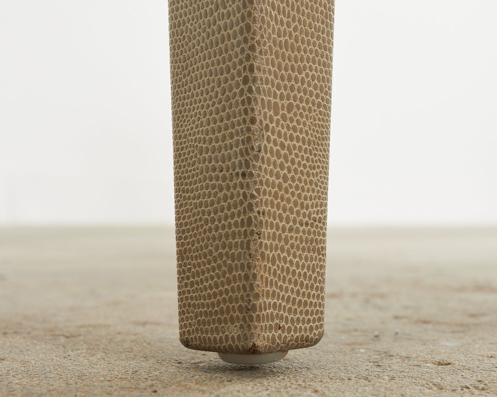 Signed Karl Springer Lizard Leather JMF Chair, 1984