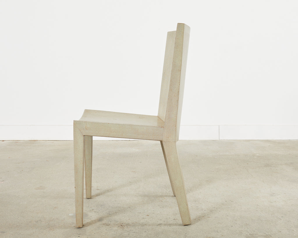 Signed Karl Springer Lizard Leather JMF Chair, 1984