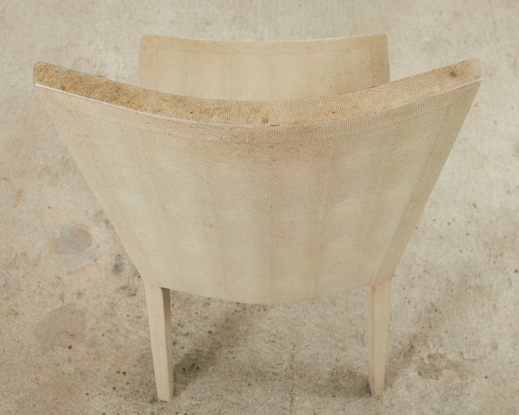 Signed Karl Springer Lizard Leather JMF Chair, 1984