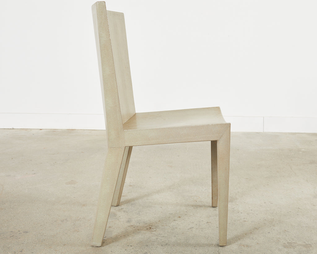 Signed Karl Springer Lizard Leather JMF Chair, 1984