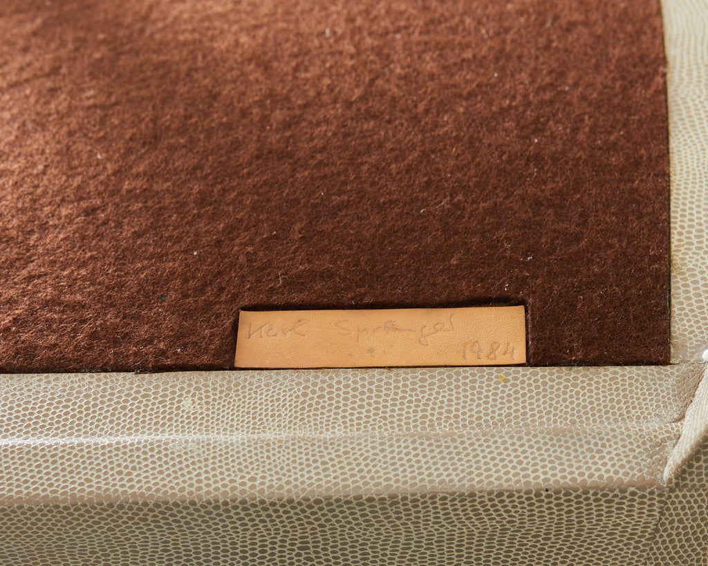 Signed Karl Springer Lizard Leather JMF Chair, 1984