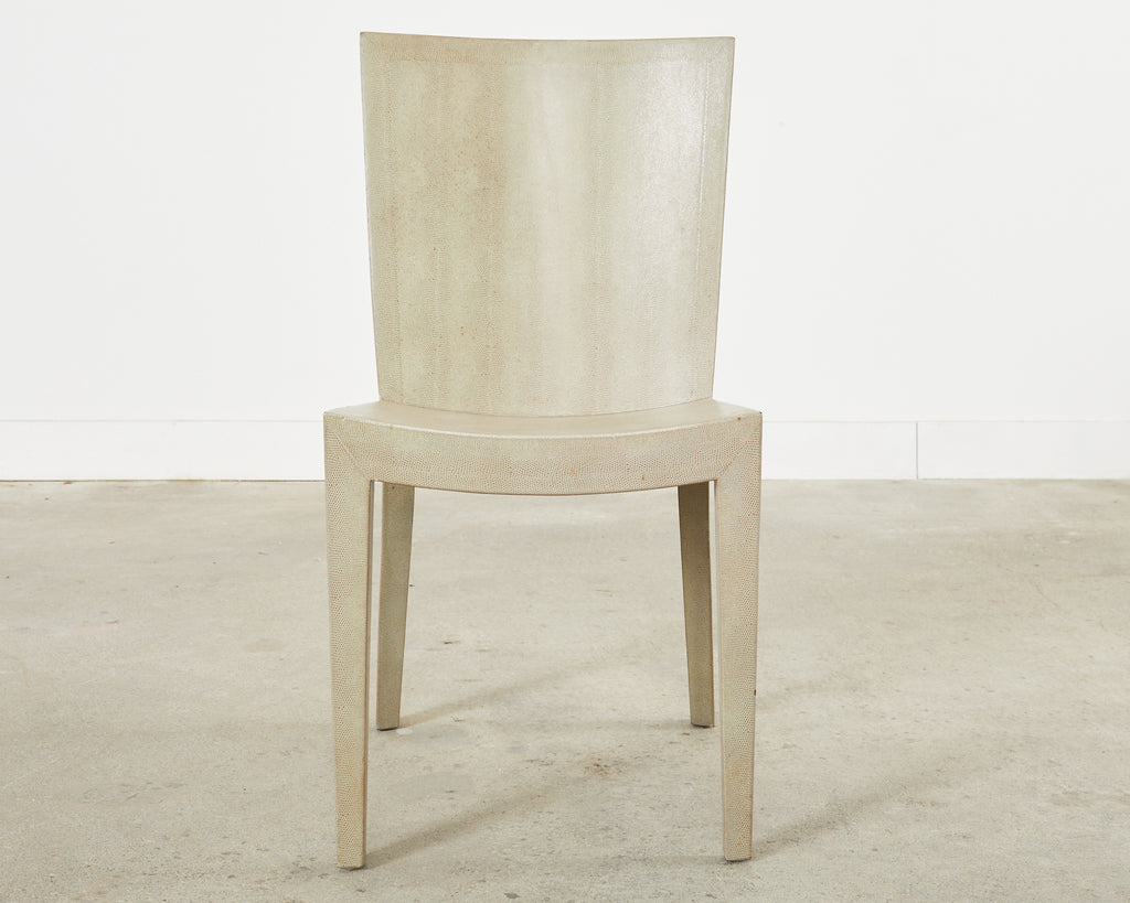 Signed Karl Springer Lizard Leather JMF Chair, 1984