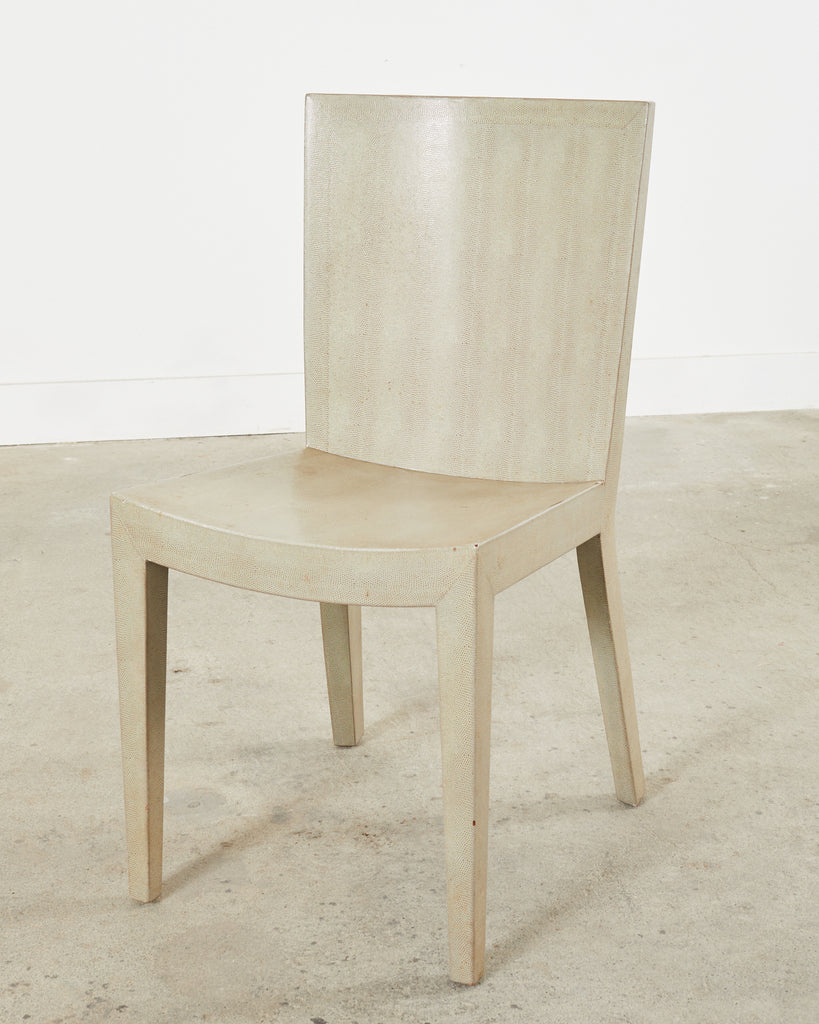 Signed Karl Springer Lizard Leather JMF Chair, 1984