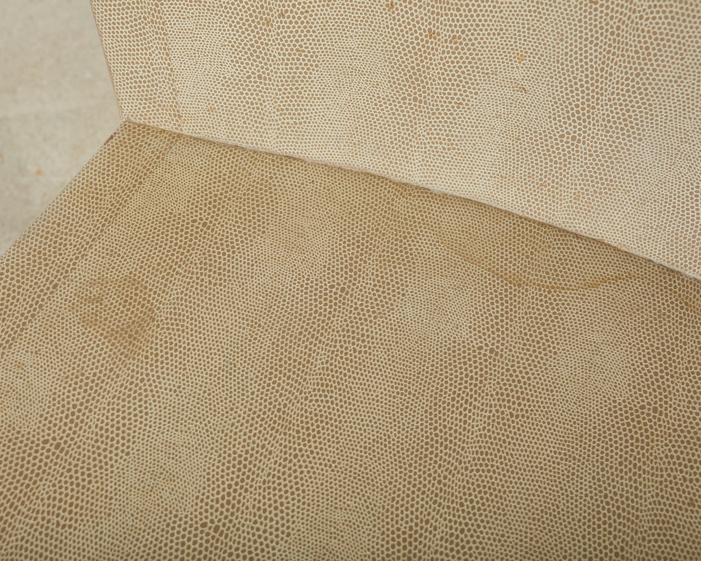 Signed Karl Springer Lizard Leather JMF Chair, 1984