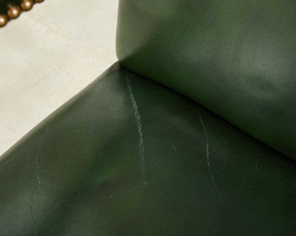 Set Eight Gainsborough Leather Mahogany Library Chairs