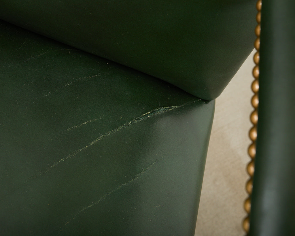 Set Eight Gainsborough Leather Mahogany Library Chairs