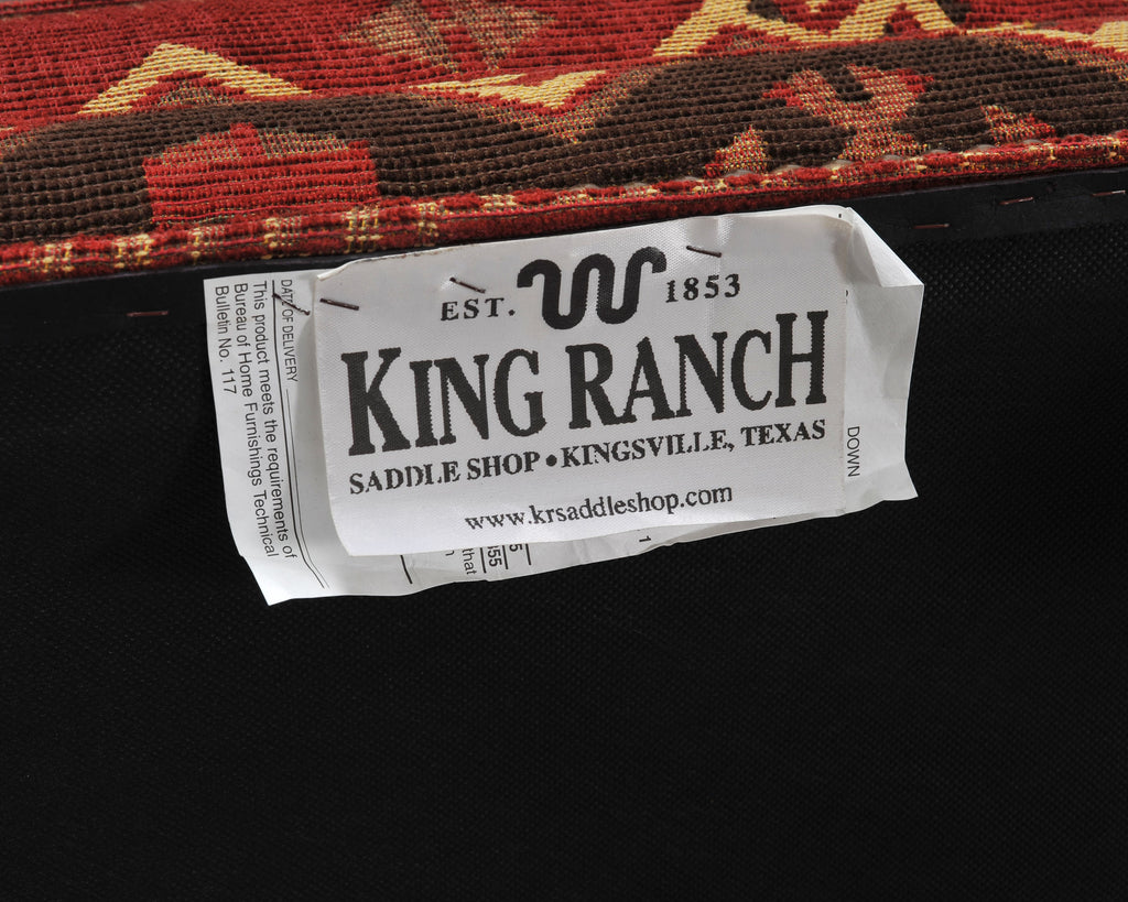 King Ranch Kilim Rug Style Upholstered Lounge Chair + Ottoman