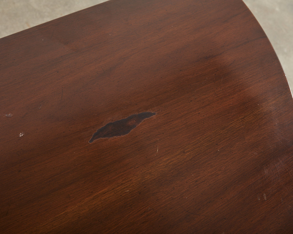 Pair of English Georgian Style Mahogany Demilune Consoles by Kittinger